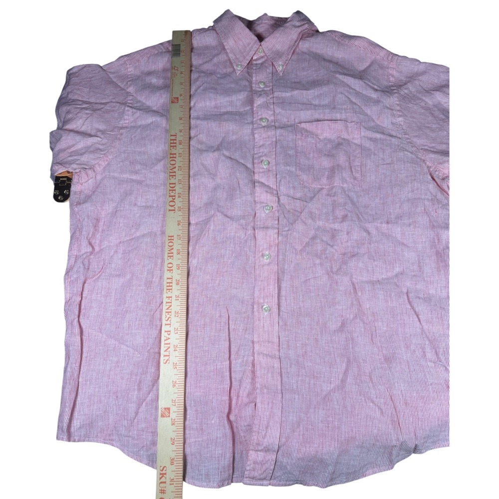 Brooks Brothers 346 The Original Polo Shirt XL Pink Linen Short Sleeve - Picture 5 of 6